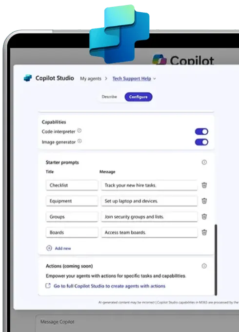 Microsoft Copilot Studio and Artificial Intelligence agents